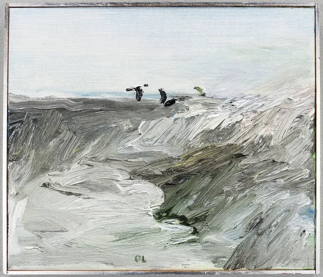 OLLE LINDGREN. "Fåglar III", olja på duk.