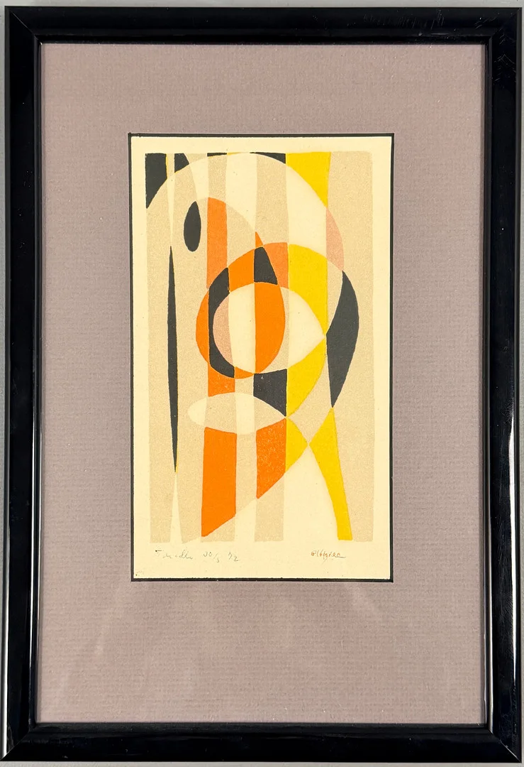 PIERRE OLOFSSON. Geometrisk komposition, färglitografi, signerad, daterad-72. — Engravings & Prints — Auktionshuset STO Bohuslän