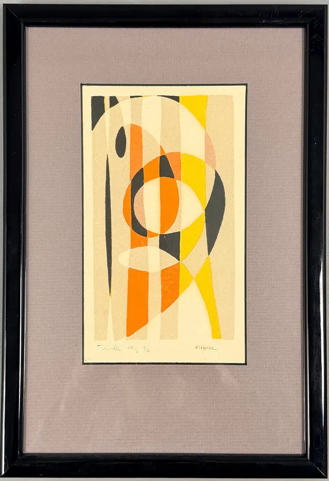 PIERRE OLOFSSON. Geometrisk komposition, färglitografi, signerad, daterad-72.