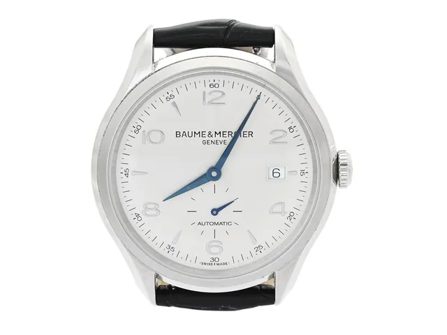 BAUME MERCIER, Geneve, Clifton, Cal BM11260 (SW 260-1) Serie nr. 5160080, Ref nr. M0A10052, Boett nr. 65717, herrur, 41 mm, stål, automatisk, safirglas, datum, liten sekundvisare, glasbaksida, läderband, cert (ej daterat), ca 2023, box, ytterkartong.