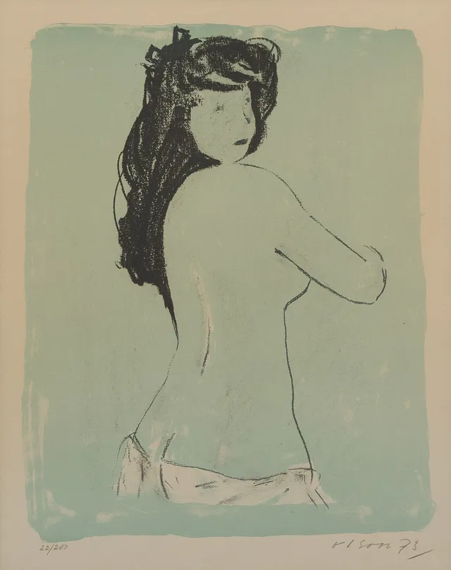 OVE OLSON. Modell, litografi nr 22/200 signerad och daterad -73.