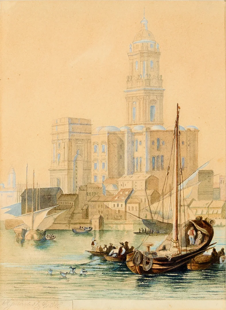 ALBERT THEODOR GELLERSTEDT. TILLSKRIVEN. Katedralen i Malaga. — Paintings — Uppsala Auktionskammare