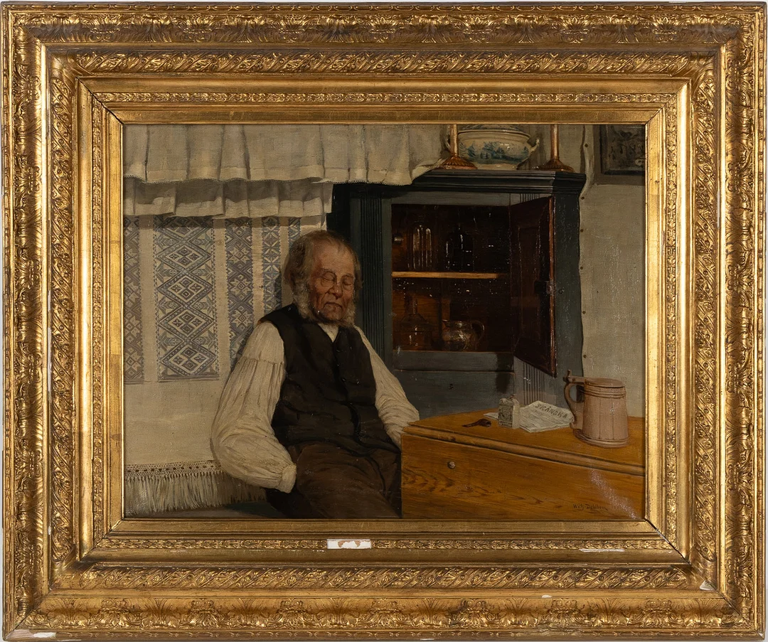 WILHELM DAHLBOM. "Middagsstämmning", olja på suk. — Paintings — Stockholms Auktionsverk Helsingborg