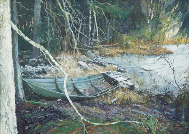 JEAN WILTON. "Sydvästra Örken", olja på duk, Braås, signerad.