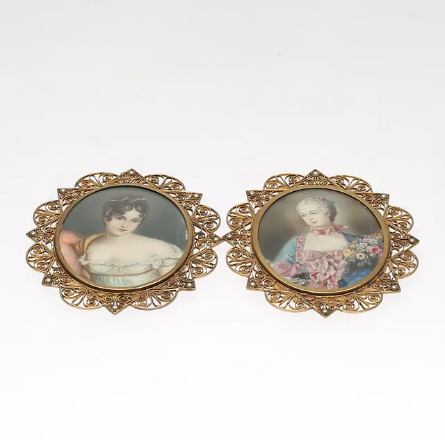 MINIATYRMÅLNINGAR, 2 st, 1800-/1900-tal.