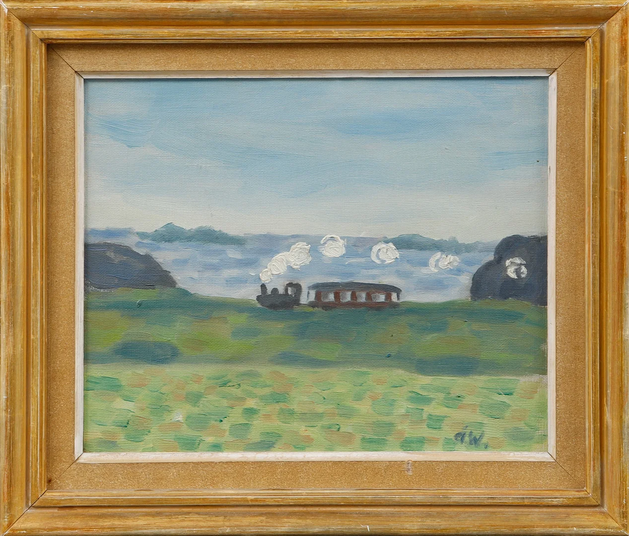 ÅKE WINNBERG. "Säröbanan", olja på duk, signerad. — Paintings — Göteborgs Auktionsverk