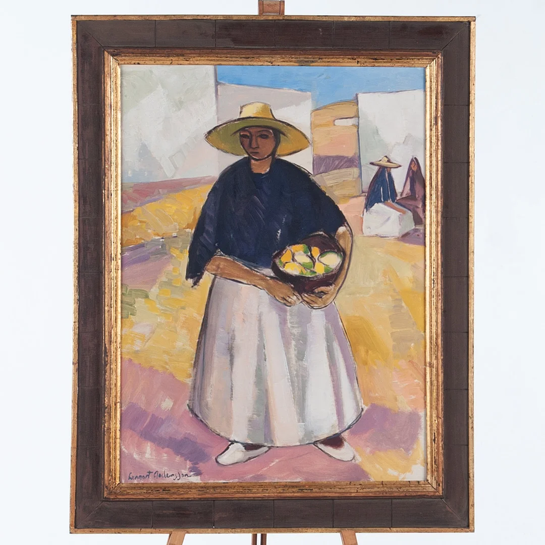 LENNART ANDERSSON (1915-2009). Olja på duk "Bondkvinnor från Ibiza" 1957. — Paintings — Laholms Auktionskammare