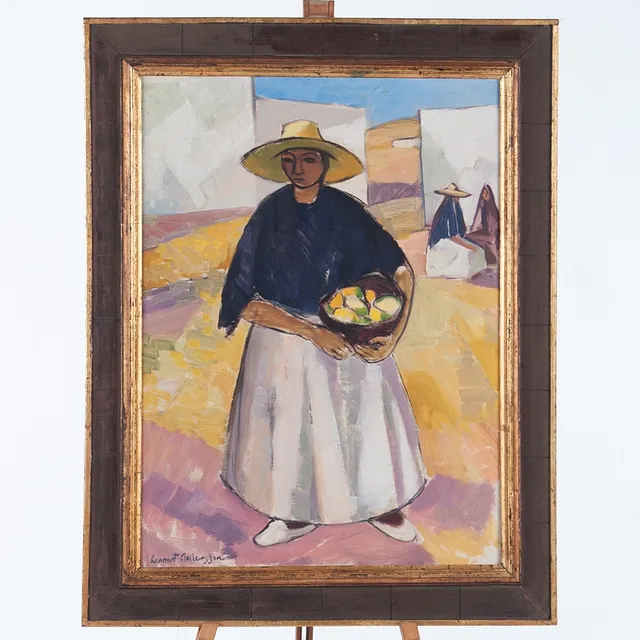 LENNART ANDERSSON (1915-2009). Olja på duk "Bondkvinnor från Ibiza" 1957.