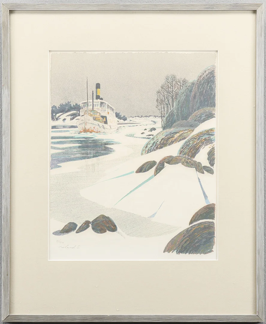 ROLAND SVENSSON. "Menföresbåten". — Engravings & Prints — Karlstad Hammarö Auktionsverk
