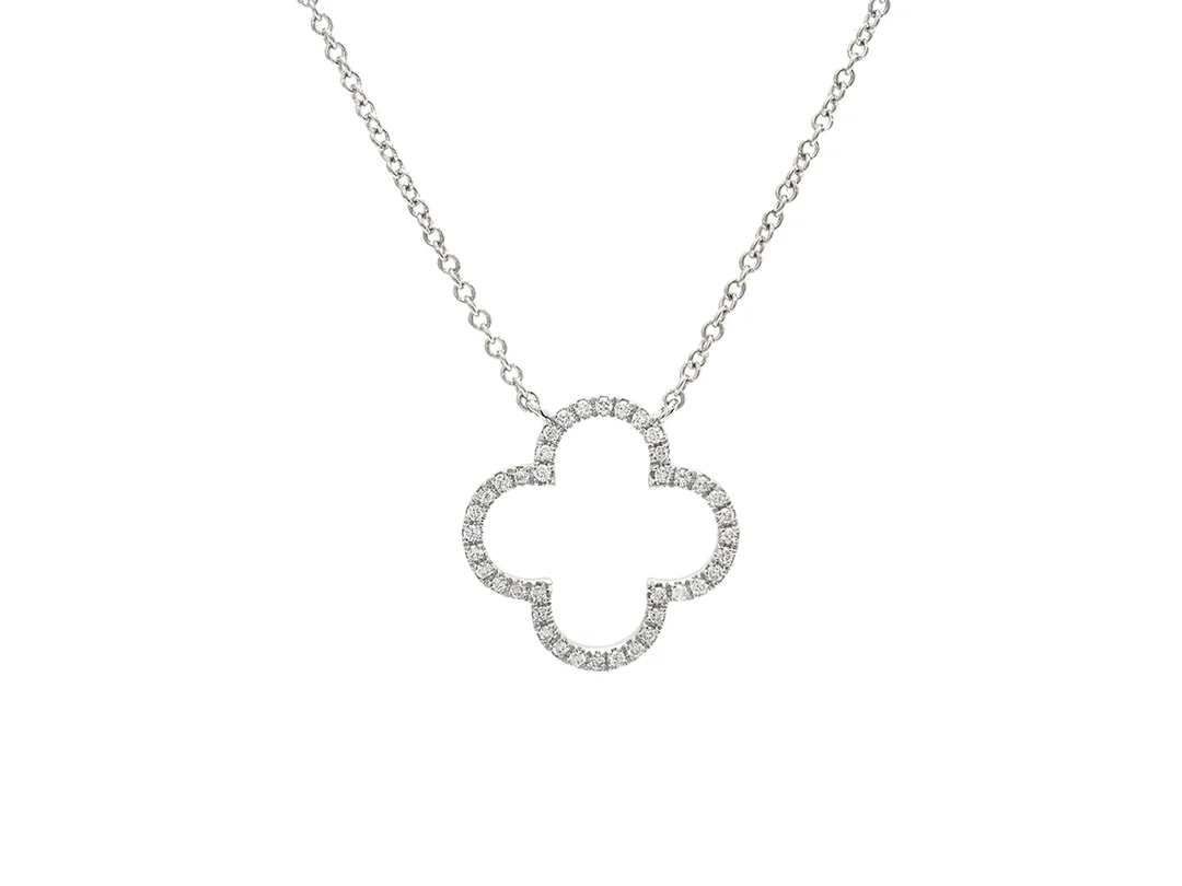 COLLIER, 18K vitguld, briljantslipade diamanter ca 0,15 ctv, ca TW-TCr/SI, längd 42 cm, vikt 3 g. — Smycken/Collier — Kaplans
