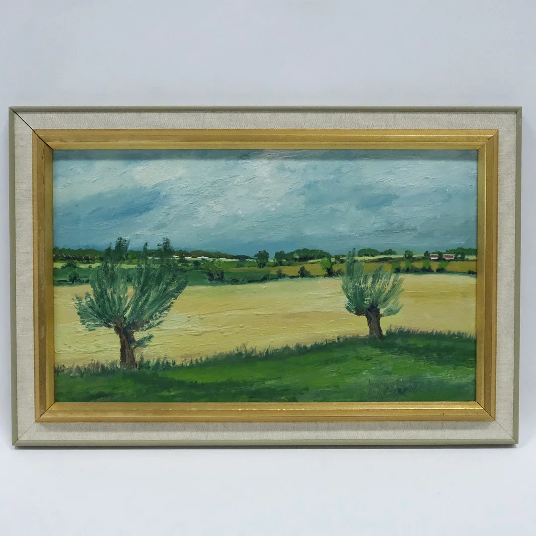 YNGVE MAJVALL. OLJA PÅ PANNÅ, "VID TÖRRINGE", 23X38,5CM. — Paintings — Björnssons Auktionskammare