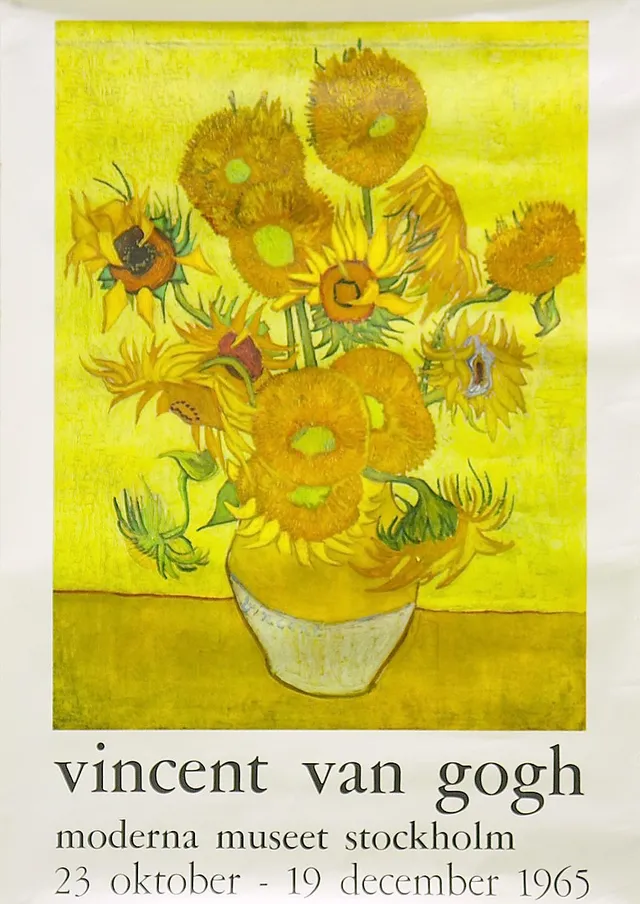 VINCENT VAN GOGH. utställningsaffish, moderna museet, Stockhol, 1965.