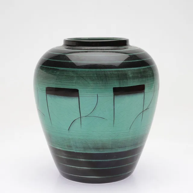ILSE CLAESSON. vas, flintgods, Art Deco, Rörstrand.