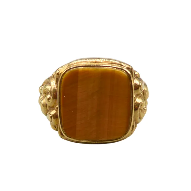 TIGERAUGE UND 333ER GELBGOLDRING.
