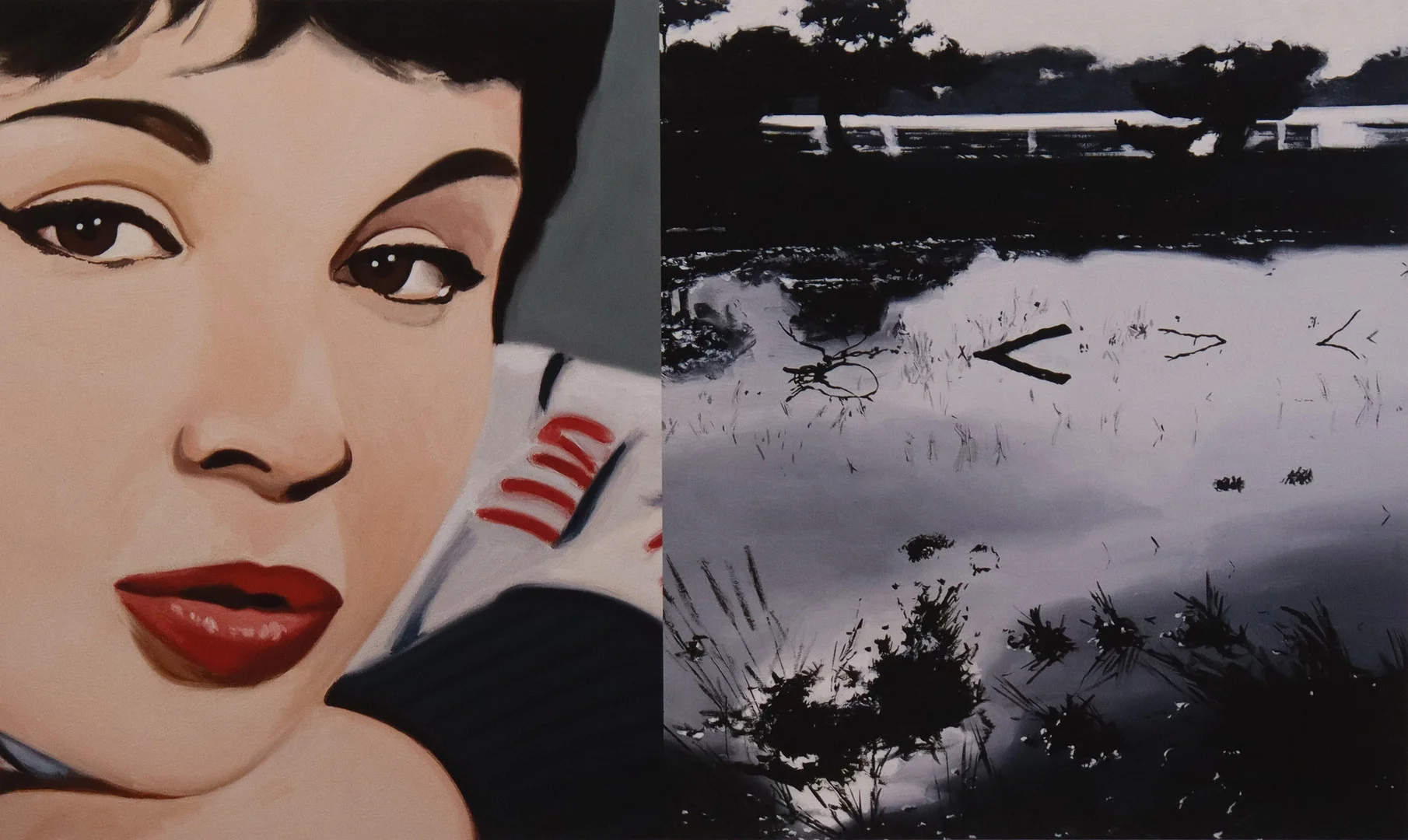 MARTIN WICKSTRÖM. giclée print, diptyk med kvinna och vattenlandskap. — Engravings & Prints — Markus Auktioner