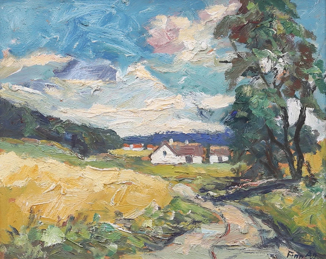 FINN ANDERSEN. Landskapsmotiv, olja på duk. signerad Finn An. — Paintings — Garpenhus Auktioner
