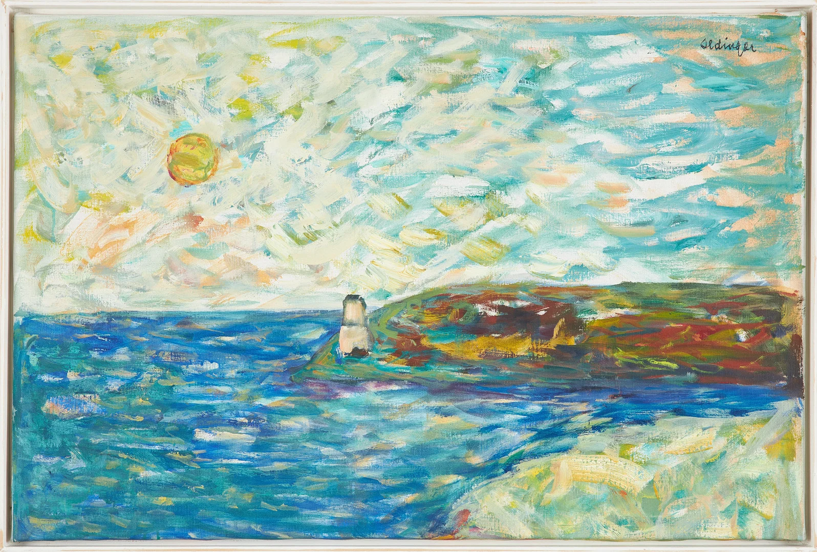 BENGTOLLE OLDINGER. Gräsö, Öregrund, olja på duk, signerad Oldinger. — Paintings — Stockholms Auktionsverk Sickla