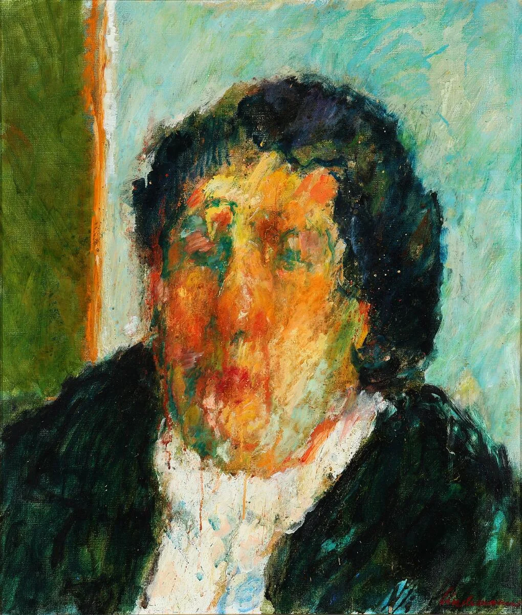 Portrait, 1980. Signed Lindemann and dated on the reverse. Oil on canvas. 72×61 cm. — Modern Paintings/Modern art — Bruun Rasmussen