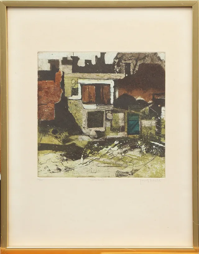 JOSEF SCHIBLI. GRAFISKT BLAD, signerat.