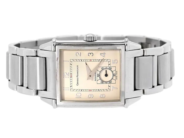 GIRARD-PERREGAUX, Vintage 1945, Cal 3000-620, Serie nr. 2088, Ref nr. 25830.0.11.1151, Boett nr. 2594, herrur, 28 x 36 (43) mm, stål, automatisk, safirglas, liten sekundvisare, gravyr, originallänk, viklås, cert (ej komplett), ca augusti 1999.