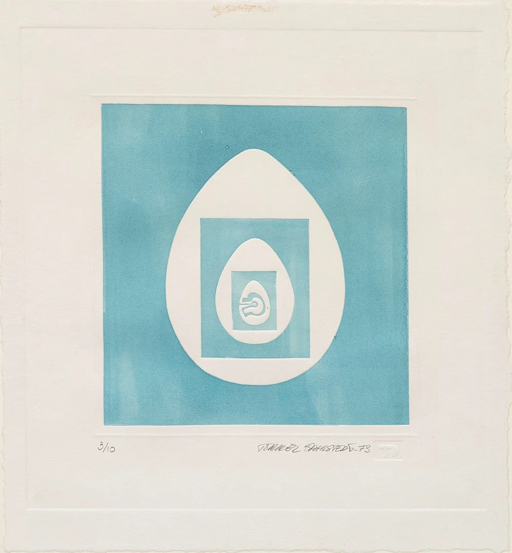 TORKEL DAHLSTEDT (F 1942). "Ljusblått embryo", färglitografi, signerad och numrerad 3/10. — Engravings & Prints — Auktionshuset Kolonn