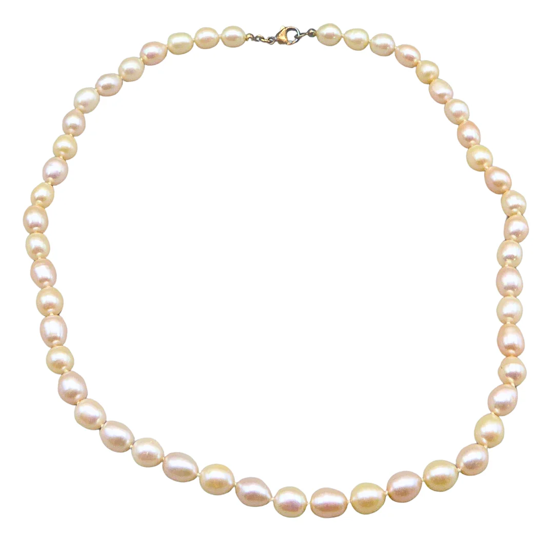 SÜSSWASSER-ZUCHTPERLENKETTE MIT KARABINERVERSCHLUSS. — Necklace — Auktionshaus Stuber's Hammerschlag
