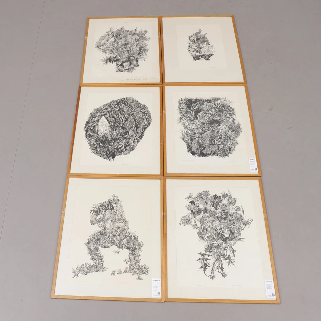 ANN MARGRET DAHLQUIST LJUNGBERG. Litografier, 6 st, signerade. — Engravings & Prints — Växjö Auktionskammare