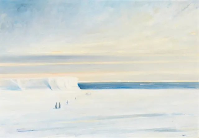 Sand, Vebjørn — "Keiserpingviner på barrieren"