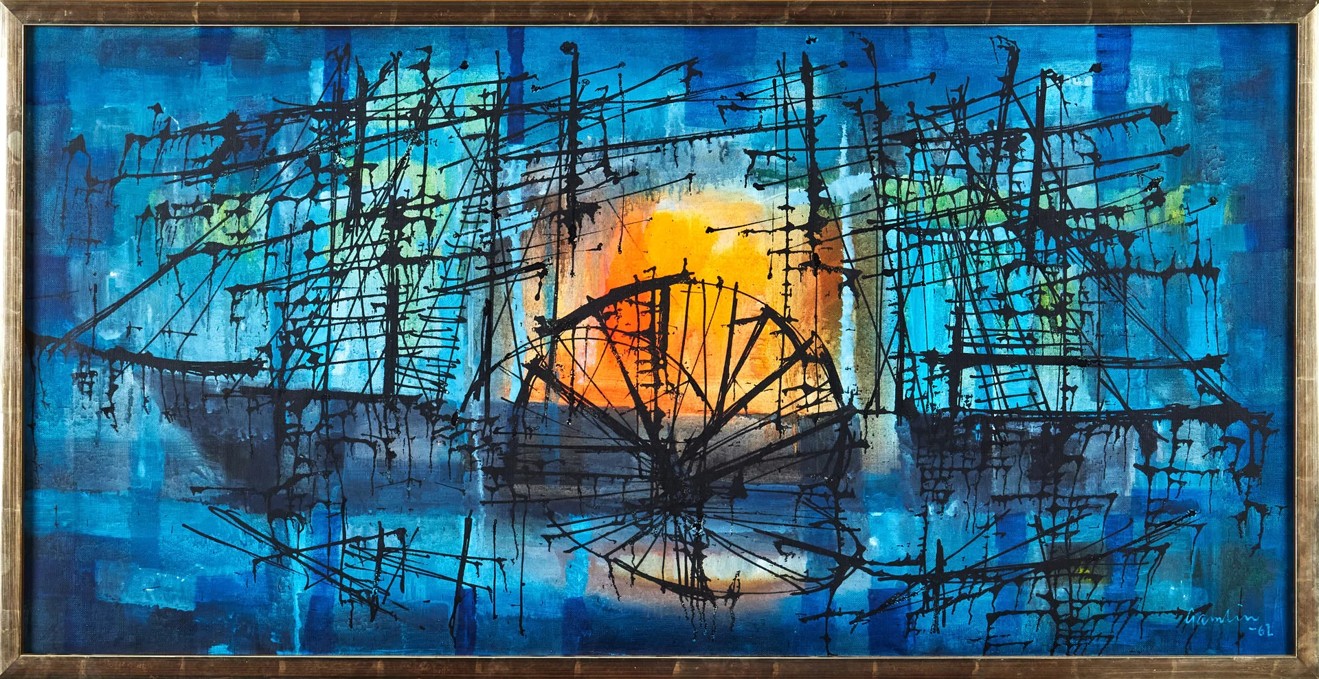 YNGVE GAMLIN. olja på duk, signerad samt daterad -61. — Paintings — Stockholms Auktionsverk Magasin 5