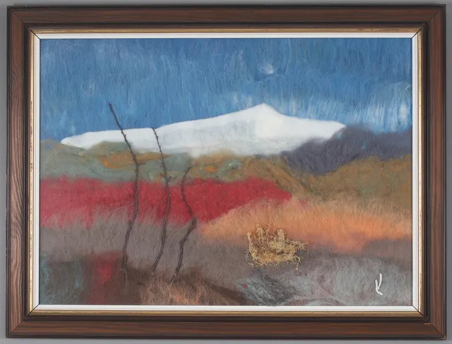 LISA JOHANSSON SANDBERG. Fjäll, ulltavla, monogramsignerad.