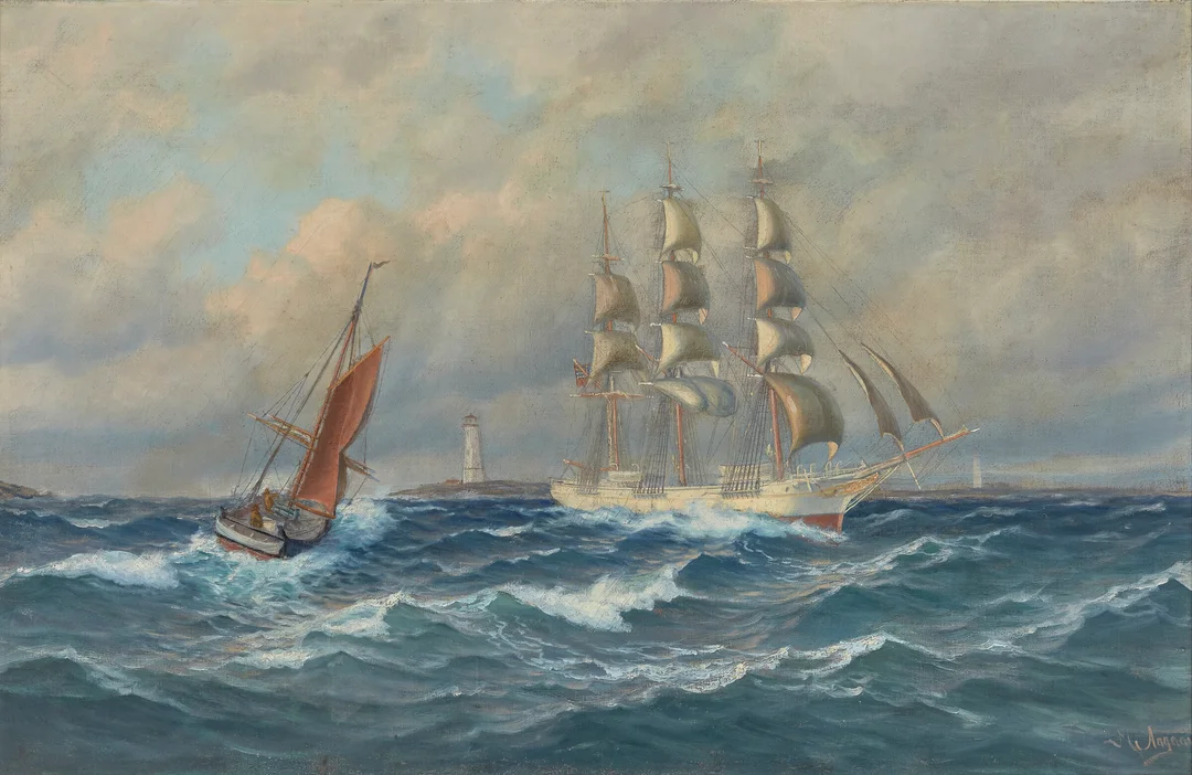 Aagaard, Martin — "Indseilingen til Arendal" — Kunst/Maleri — Blomqvist