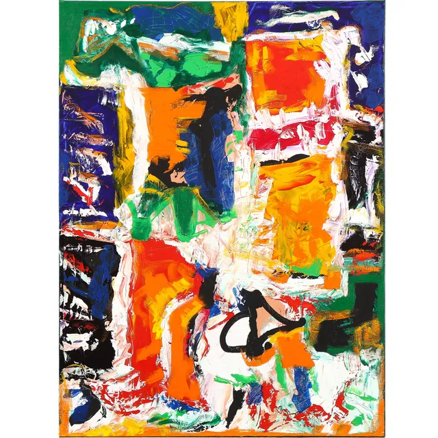 Arne Henriksen. Oil on canvas abstract composition. 60x80 cm.