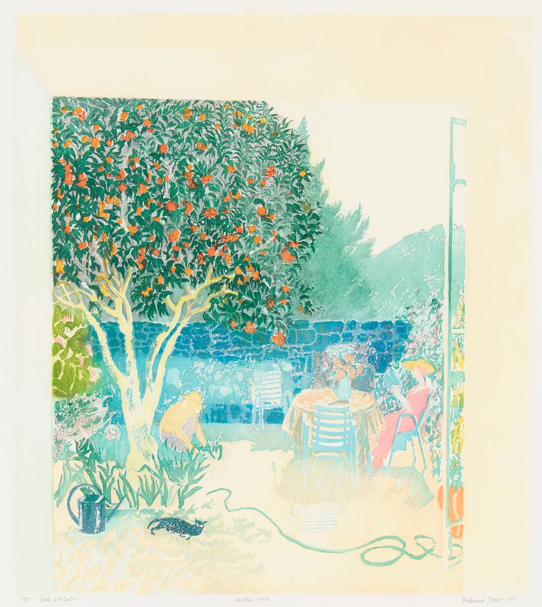 Finne, Ferdinand — "Under appelsintreet" 1990 — Kunst/Grafikk — Blomqvist