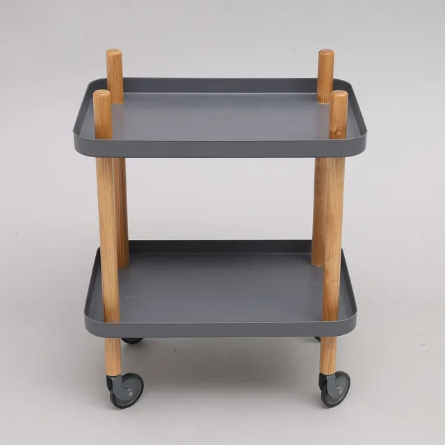 SIMON LEGALD. SERVERINGSVAGN, ASK & GRÅLACKERAD METALL, "BLOCK TABLE", FÖR NORMANN COPENHAGEN, MODELLEN FORMGIVEN 2012.