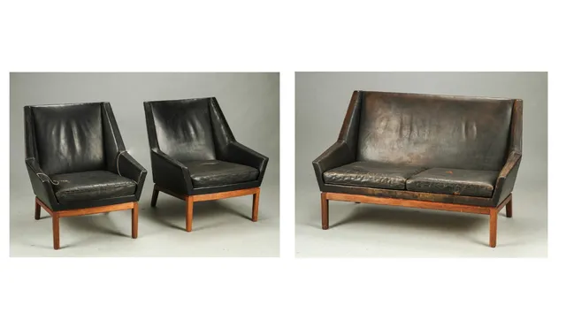 Erik Kolling Andersen. Sofa and two lounge chairs in rosewood (3)