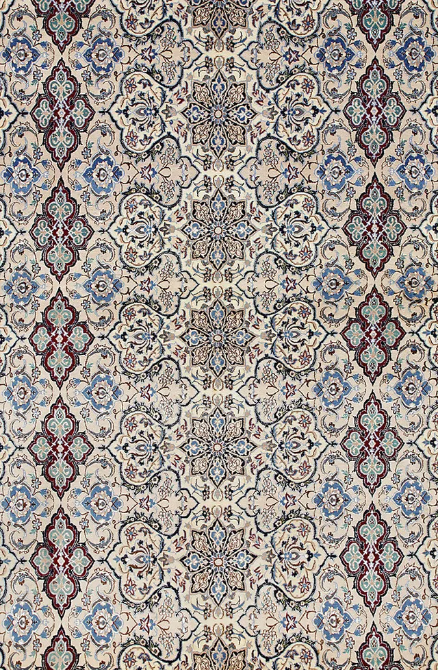 MATTA, Persisk, Nain med silkesinslag, (fine), 6la, 392 x 300 cm.