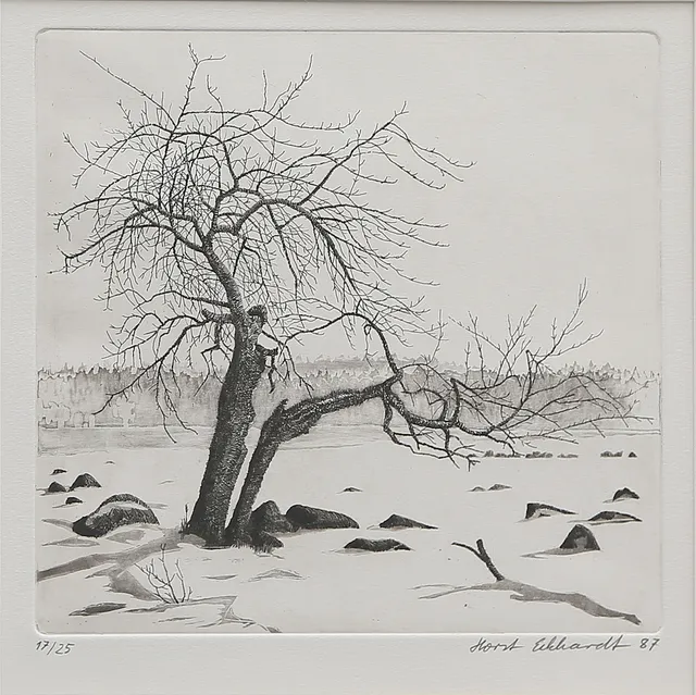 HORST ECKHARDT. GRAFISKT BLAD, signerat, 1987.