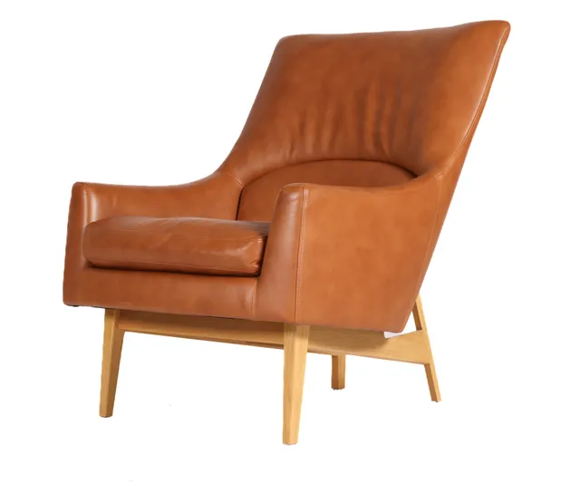 Jens Risom for Fredericia Furniture, armchair, solid oak / aniline leather, model JR6540