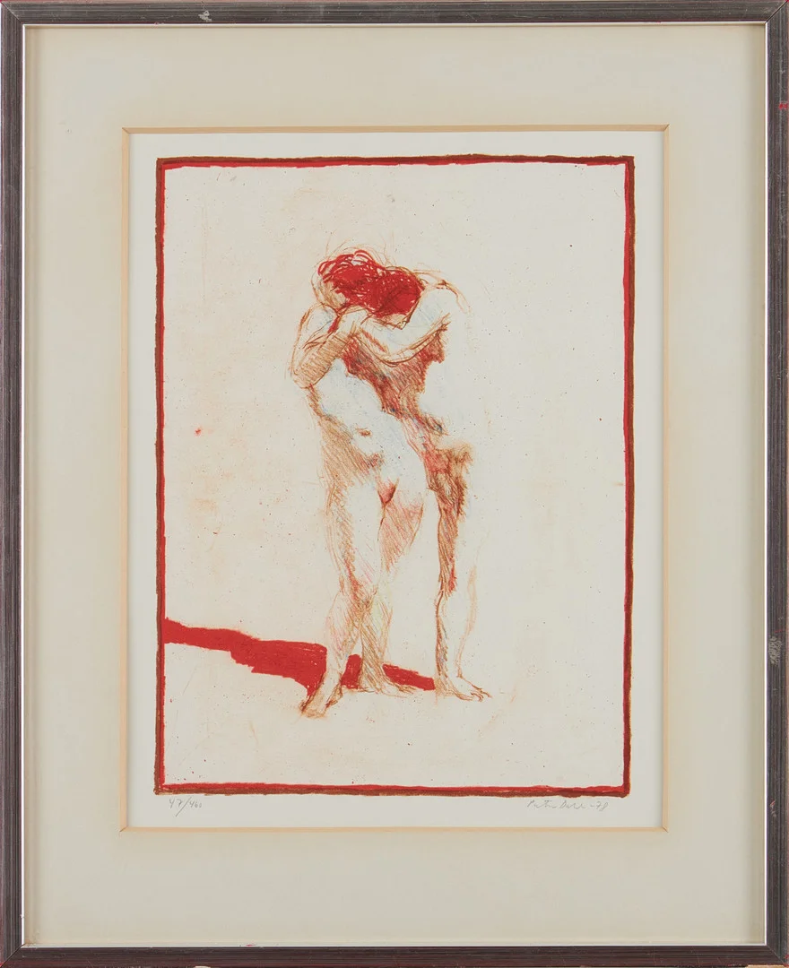 PETER DAHL. Älskande, färglitografi. — Engravings & Prints — Stockholms Auktionsverk Magasin 5