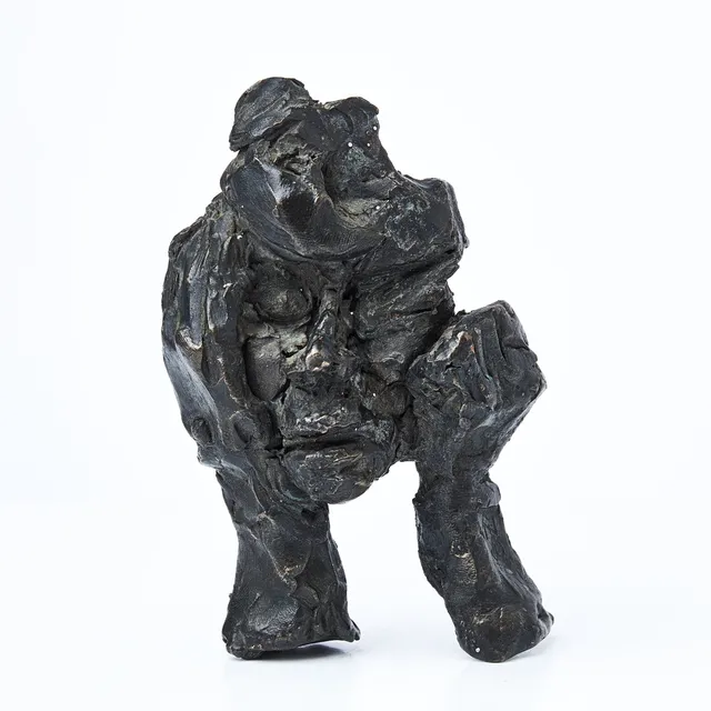 EVA ZETTERVALL. SKULPTUR, i form av ansikte, 1900-talets andra hälft, brons, Monogramsignerad EZ.