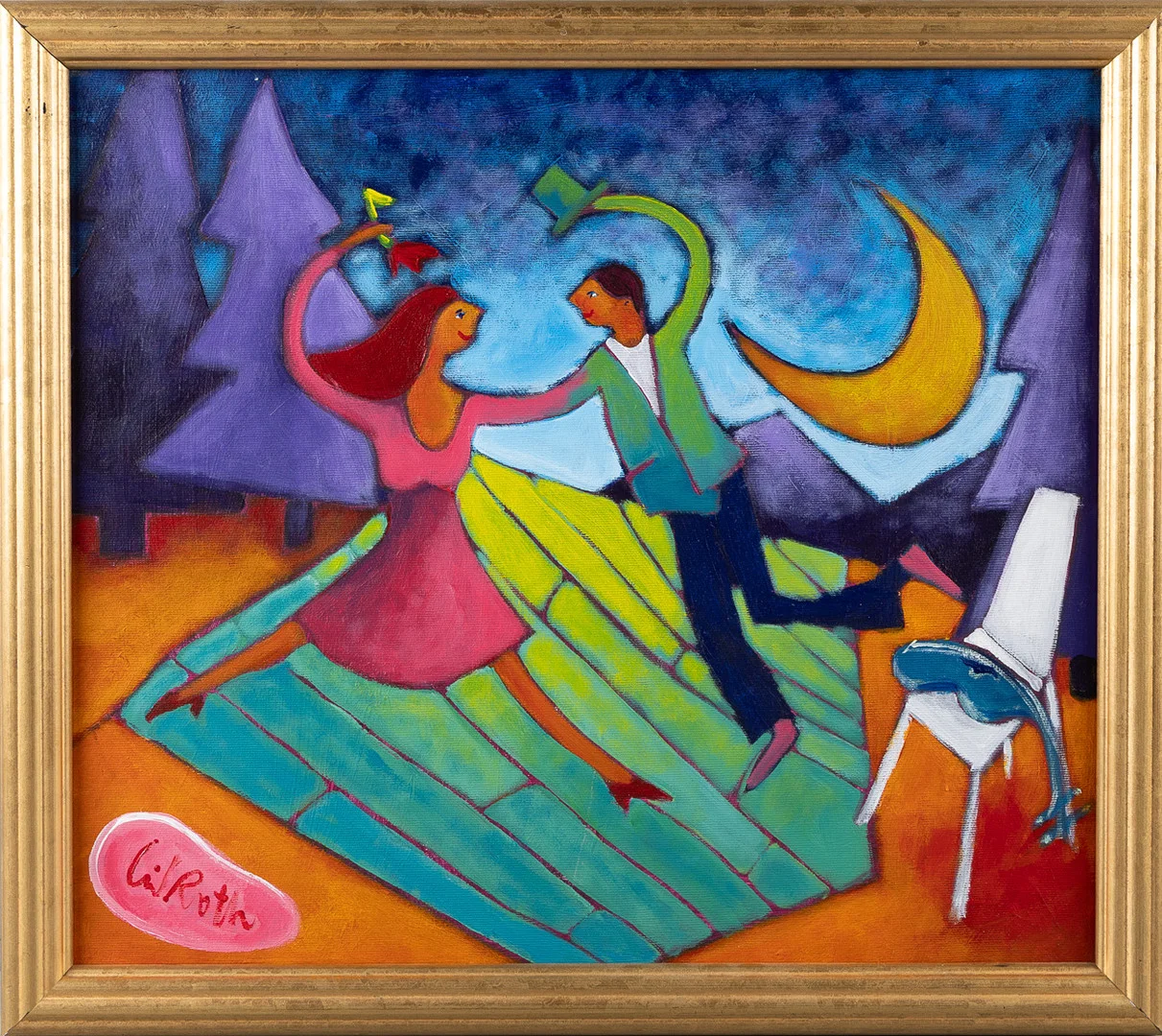 INGRID ROTH. (Född 1958). "Skogsdans", akyl på duk. — Paintings — Stockholms Auktionsverk Helsingborg