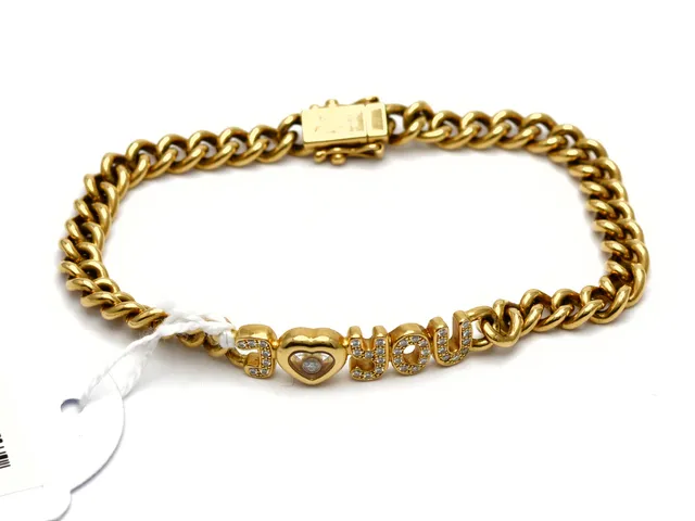 Armband, Chopard Happy Diamond, 18K 19,5cm 30,8g med diamanter 24xca0,01ct + 1xca0,03ct