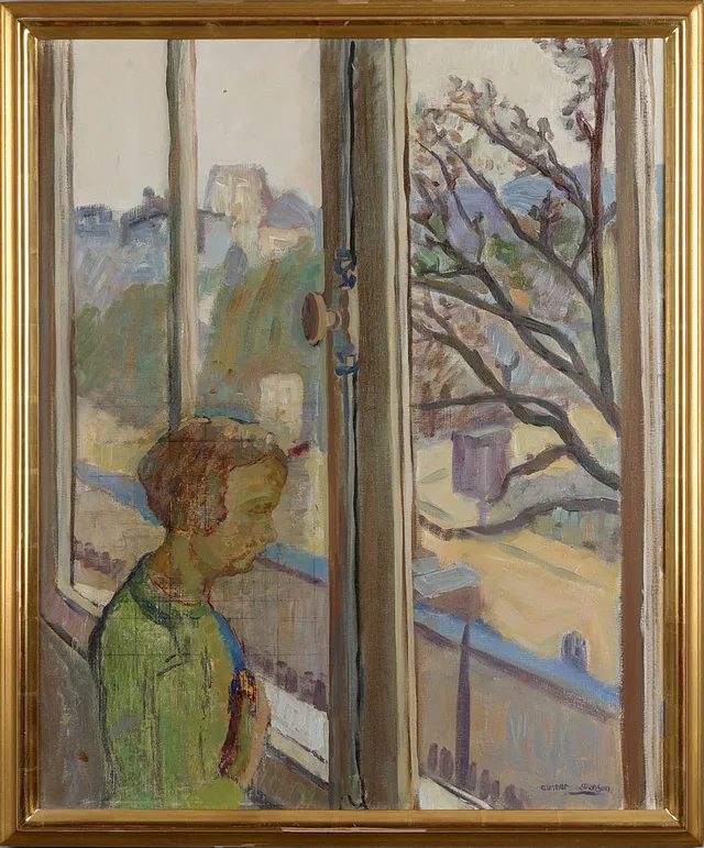 GUNNAR SVENSSON (1892-1977. Flicka i grön tröja.
