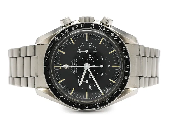 OMEGA, Speedmaster Professional (T Swiss Made T), "Tachymètre", Cal 321, Serie nr. 26077558, Ref nr. ST 145.012, Boett nr. 145.0012, kronograf, herrur, 42 mm, stål, manuell, plexiglas, skadad urtavla, OBS: utbytt bakboett, originallänk, viklås, Ref nr. 1171/1/633, ca 1967.