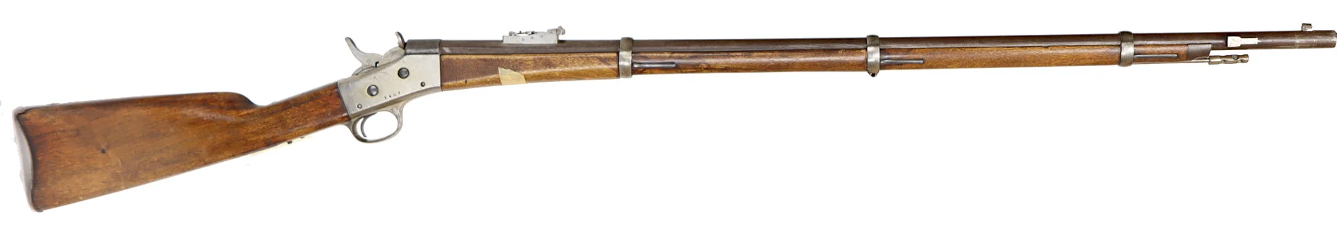 708. GEVÄR, Rollingblock, fabrikat Remington, modell 1867, kaliber 12,7x44R, tillv.nr 7344, se-nr begagnad. — Military weapons — Walter Borg