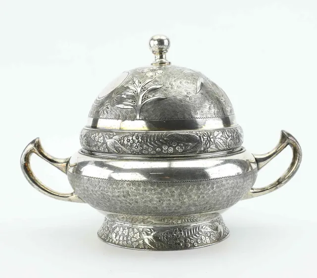 SMÖRSKÅL, metall, Meriden Silver Plate Co. , USA, 18/1900-tal.
