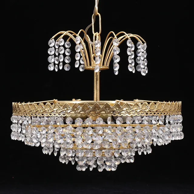TAKKRONA, mässing/glas, 1900-tal.