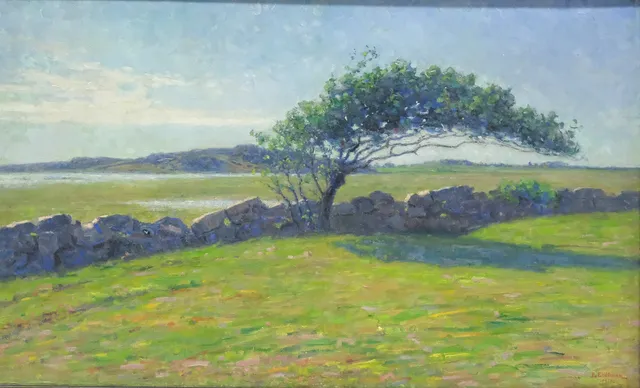 ELIAS ERDTMAN. "VINDPINAD", HALLÄNDSKT KUSTMOTIV.