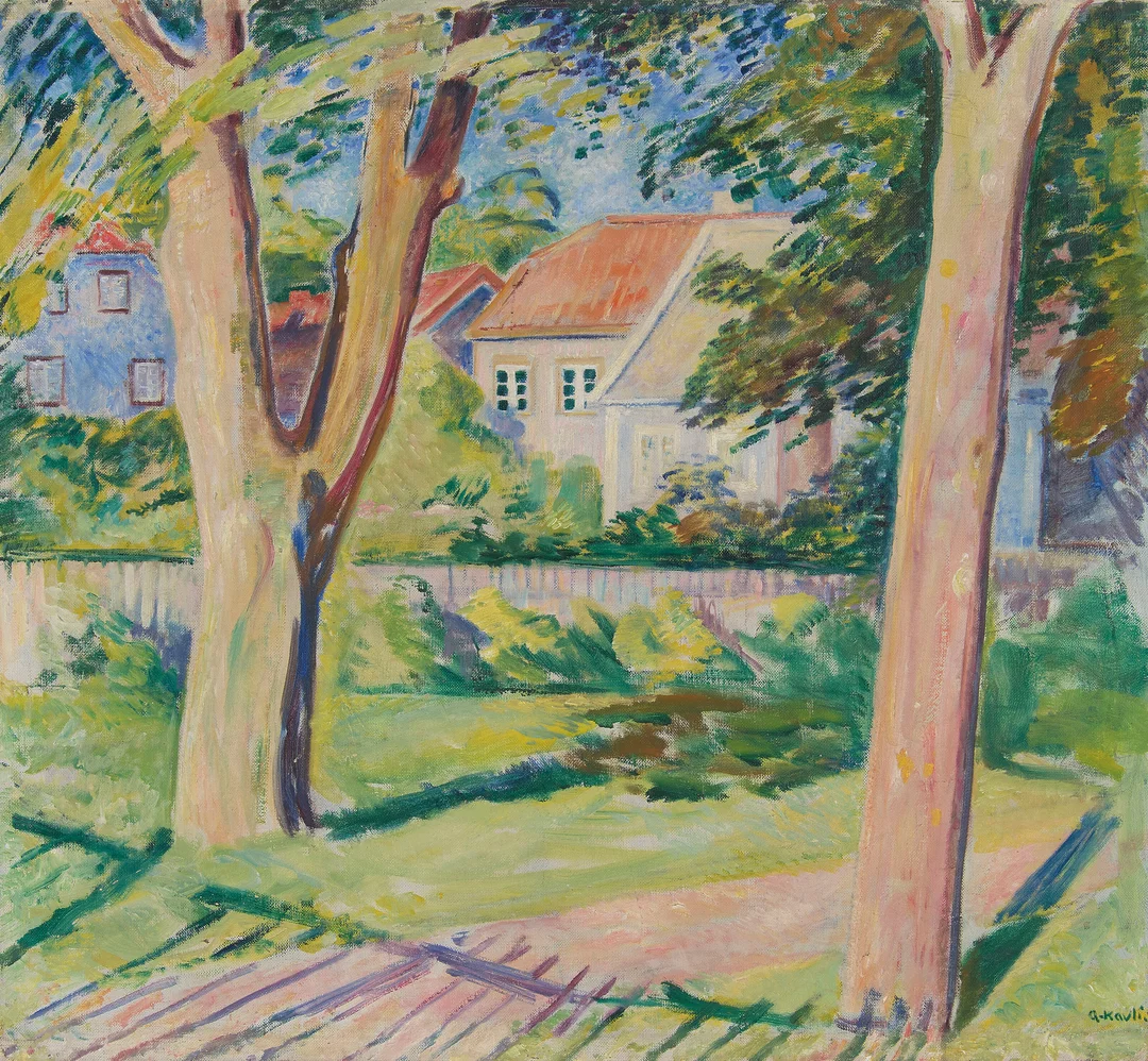 Kavli, Arne — I hagen — Kunst/Maleri — Blomqvist