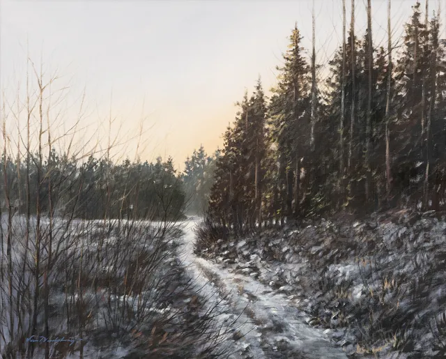 LARS NORDSTRÖM (1931-2001). "Äspinge, Skåne", olja på duk, signerad.